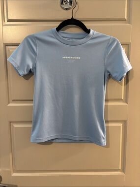 Abercrombie & Fitch Light Blue Ribbed Short Sleeve Tee